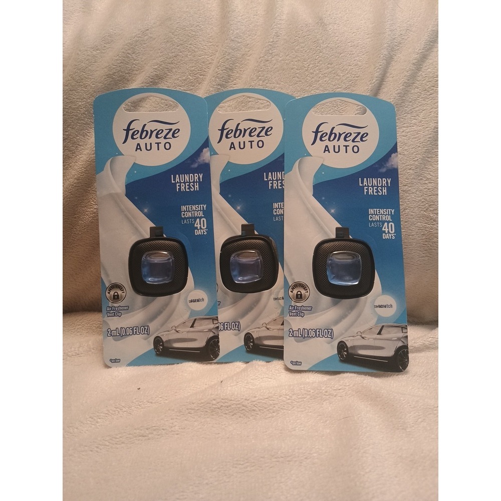 Febreze -  Laundry Fresh - Auto Vent Clip Air Freshener  LOT OF 3